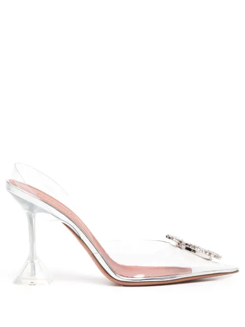 Amina Muaddi Begum slingback pumps Silver BEGUMGLASSSLING