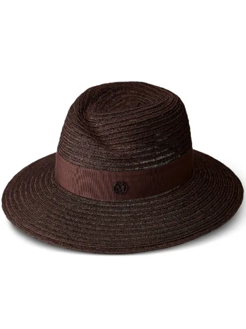 Maison Michel Virginie straw Fedora hat Brown 1001246003
