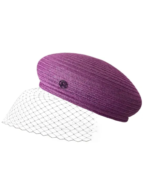 Maison Michel New Bonnie Veil straw beret Purple 1088022001