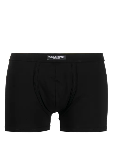 Dolce & Gabbana logo-patch elasticated-waist boxers Black M4F01JFUEB0