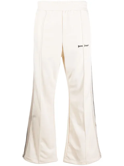 Palm Angels logo-embroidered flared track pants Neutrals PMCJ024F23FAB0010410