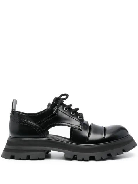 Alexander McQueen cut-out leather Oxford shoes Black 755645WIDU0