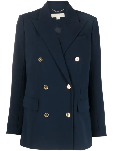 Michael Michael Kors logo-button double-breasted blazer Blue MF3103WENX