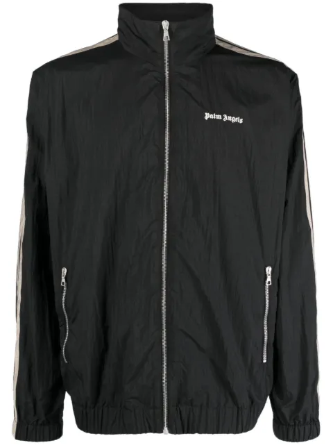 Palm Angels logo-print side-stripe track jacket Black PMBD054F23FAB0011003