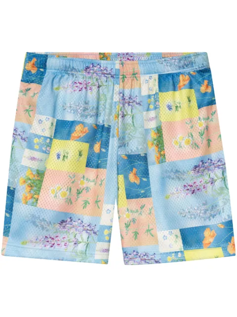 John Elliott Super Bloom Grid-print shorts Blue F120M231128A