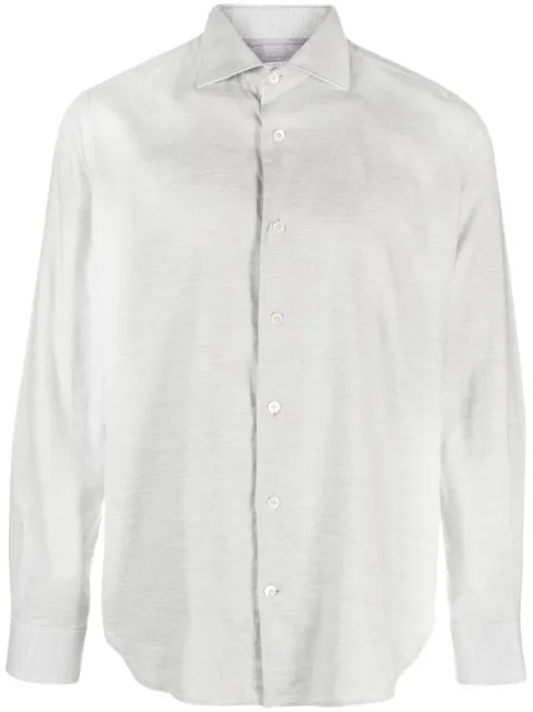 Eleventy Dandy long-sleeved cotton-lyocell shirt Grey H75CAMH03TES0H138