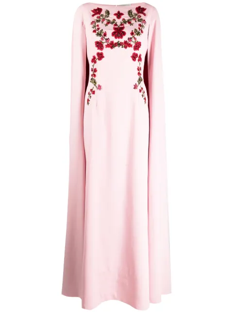 Sachin & Babi Vittoria embroidered cape gown Pink F231B55F