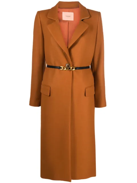 TWINSET single-breasted belted coat Brown 232TP2401