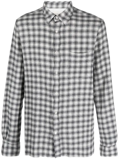 Officine Generale graphic-print seersucker shirt Grey W23MSHI008PRE