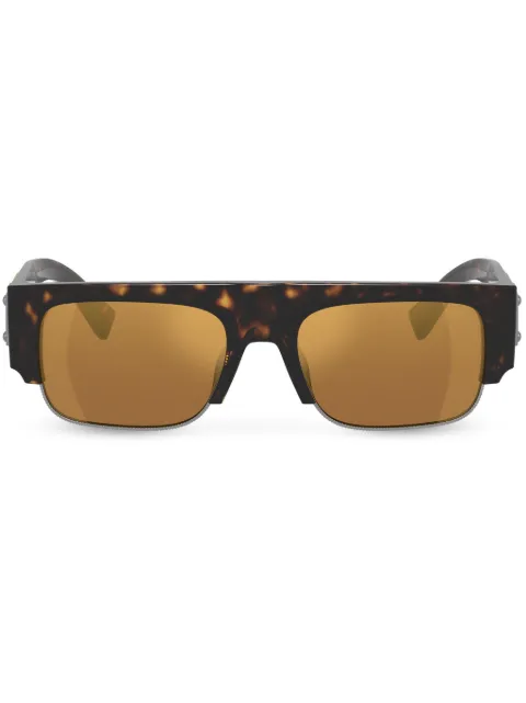 Dolce & Gabbana Eyewear logo-plaque tortoiseshell rectangle-frame sunglasses Brown VG4457VP26H