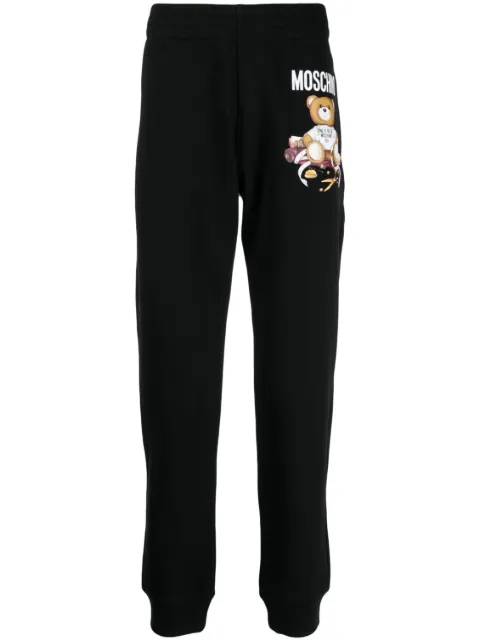 Moschino Teddy Bear-print cotton track pants Black V03215228