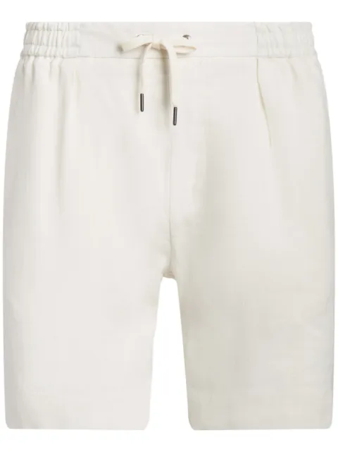 Ralph Lauren Purple Label drawstring linen deck shorts White 798905912012