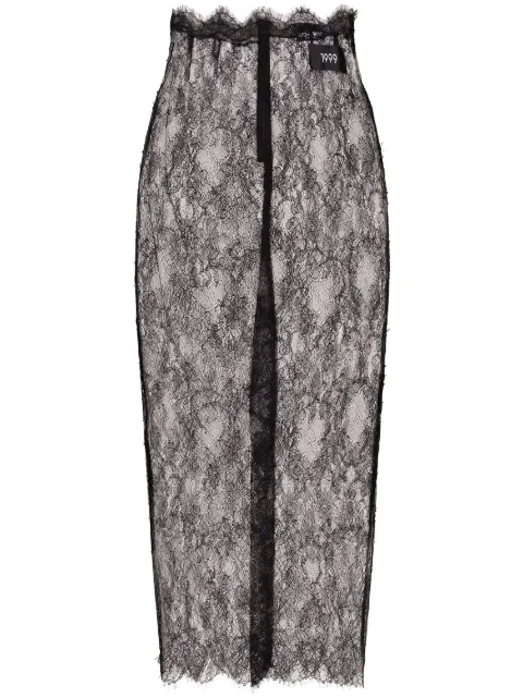 Dolce & Gabbana semi-sheer lace midi skirt Black F4CRDTHLM9J