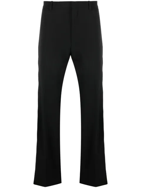 Off-White logo-embroidered straight-leg trousers Black OMCO023F23FAB0011010