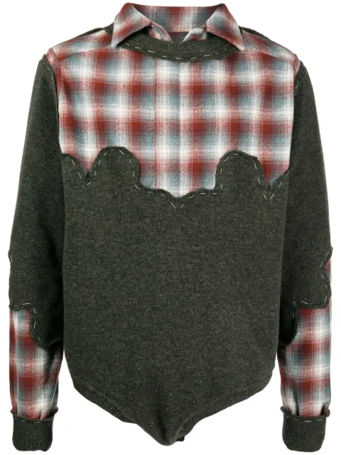 Maison Margiela x Pendleton yoke-detail jumper Green S67NA0023S18319