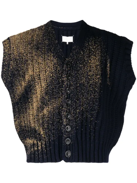 Maison Margiela Sandstorm contrasting-trim V-neck cardigan Blue S67HP0009S18279