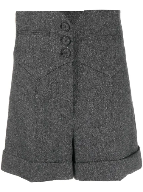 Moschino slub-texture high-waisted shorts Grey A03105514