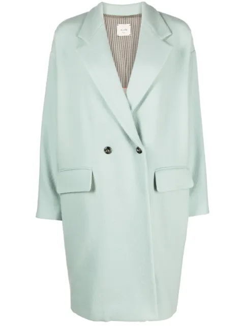 Alysi double-breasted buttoned wool coat Blue 153904A3039