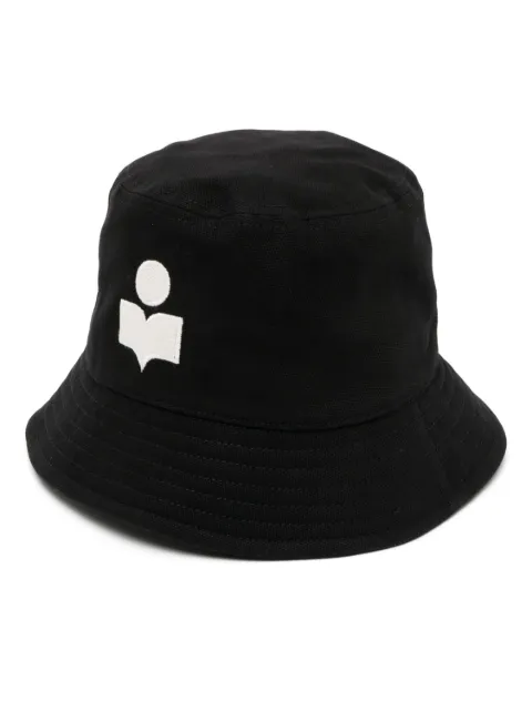 ISABEL MARANT Haley embroidered-logo bucket hat Black CU001XFAA3C05A