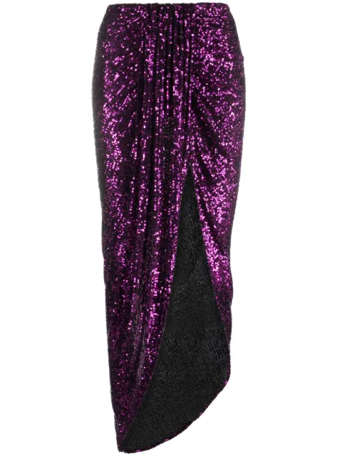 NERVI high-waisted sequin-embellished skirt Purple SUZIE