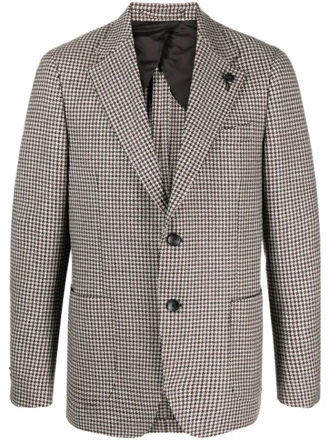 Lardini houndstooth-pattern wool blazer Grey IT534AEITSK61545