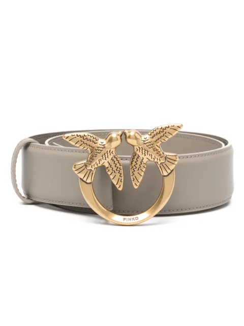 PINKO Love Birds-buckle leather belt Neutrals 100120A0F1