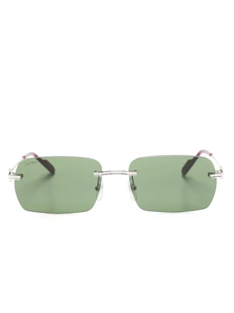 Cartier Eyewear rectangle-frame tinted-lenses sunglasses Silver CT0012CS
