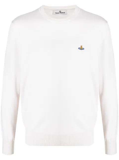 Vivienne Westwood Orb-embroidery crew-neck jumper Neutrals 2701000OY0010