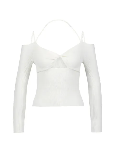 Altuzarra Odin cut-out ribbed-knit sweater White F1238828KYS029000101