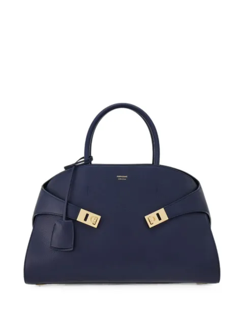 Ferragamo Hug leather tote bag Blue 766649