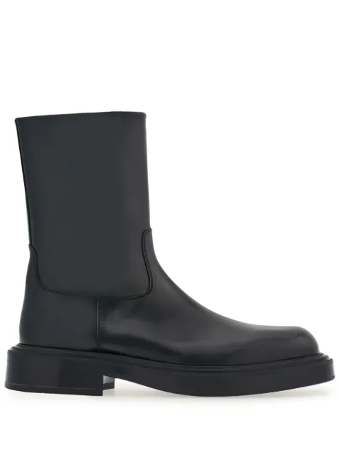 Ferragamo panelled patent-leather ankle boots Black 766208