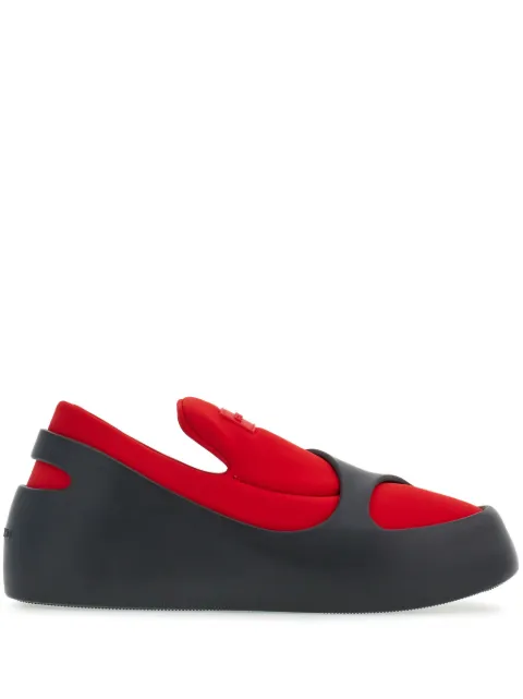 Ferragamo Hybrid logo-patch panelled sneakers Red 766299