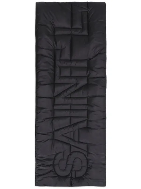 Saint Laurent logo-embossed padded-design scarf Black 7579543YO01