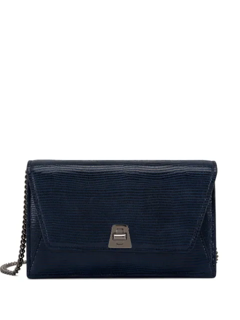 Akris Anouk chain-strap lizard-effect clutch bag Blue AC091950RU600778
