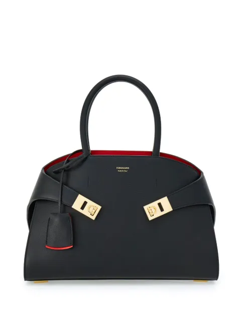 Ferragamo Hug bicolor handbag M Black 767814