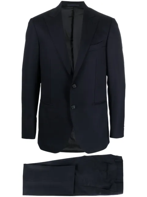 Caruso single-breasted wool suit Blue LN1JM211FPE0D00