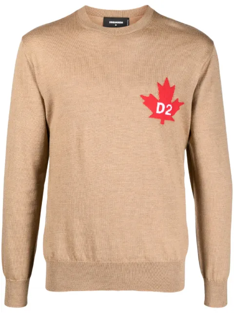 DSQUARED2 fine-knit crew-neck jumper Neutrals S74HA1371S18332