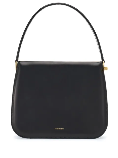 Ferragamo Semi-rigid leather bag Black 766718