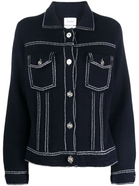 Barrie contrast-stitching denim-effect jacket Blue C85274