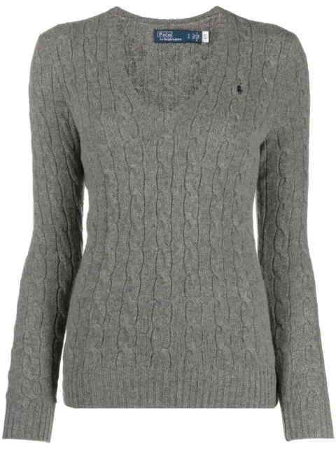 Polo Ralph Lauren Polo Pony-motif cable-knit jumper Grey 211910422013