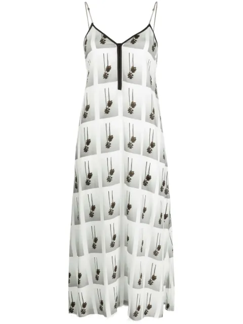 Palm Angels palm-tree midi dress White PWDJ004E23FAB001