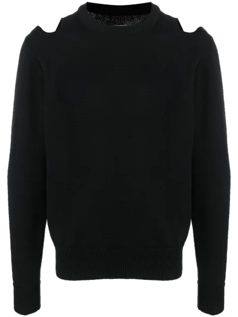 Jil Sander cut-out detail wool jumper Black J22GP0144J14622