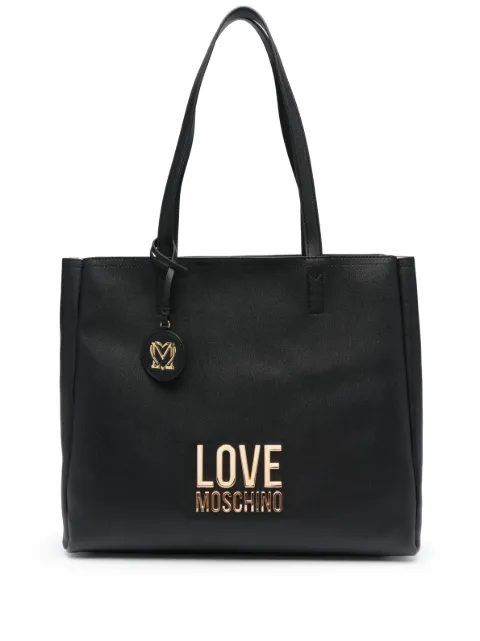 Love Moschino logo-plaque shoulder bag Black JC4100PP1HLI0000