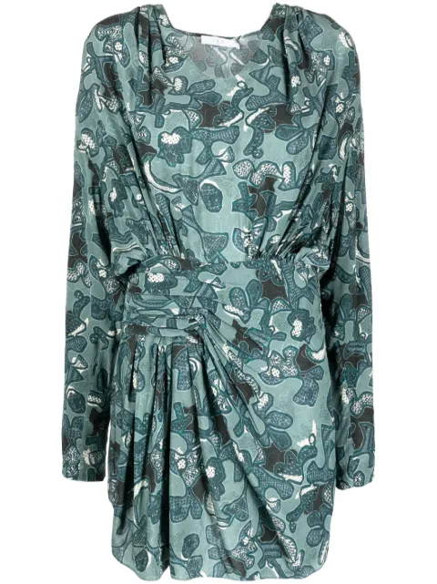 IRO Fontana printed short dress Green WP33FONTANA