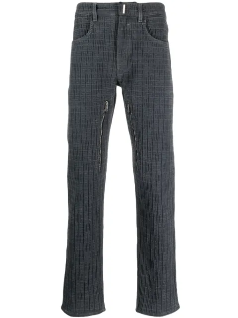 Givenchy 4G-pattern zip jeans Grey BM50W25Y6W