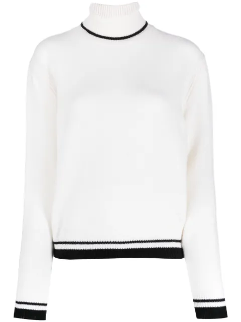 MSGM stripe-edge wool-blend jumper White 3541MDM271237787