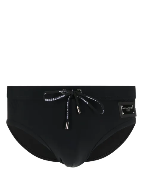 Dolce & Gabbana logo-plaque swim briefs Black M4A76JONO05