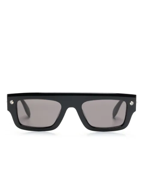 Alexander McQueen Eyewear logo-engraved rectangular-frame sunglasses Black 760617J0749