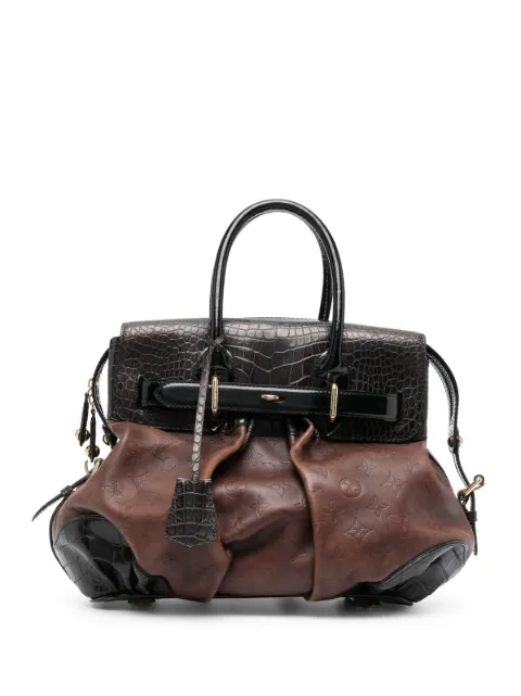 Louis Vuitton Pre-Owned Monogram Debossed box-pleat detail panelled handbag Brown LVLEEXTRAORDINAIRES