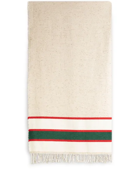 The House of Lyria Prua intarsia-knit striped blanket Neutrals PRUA